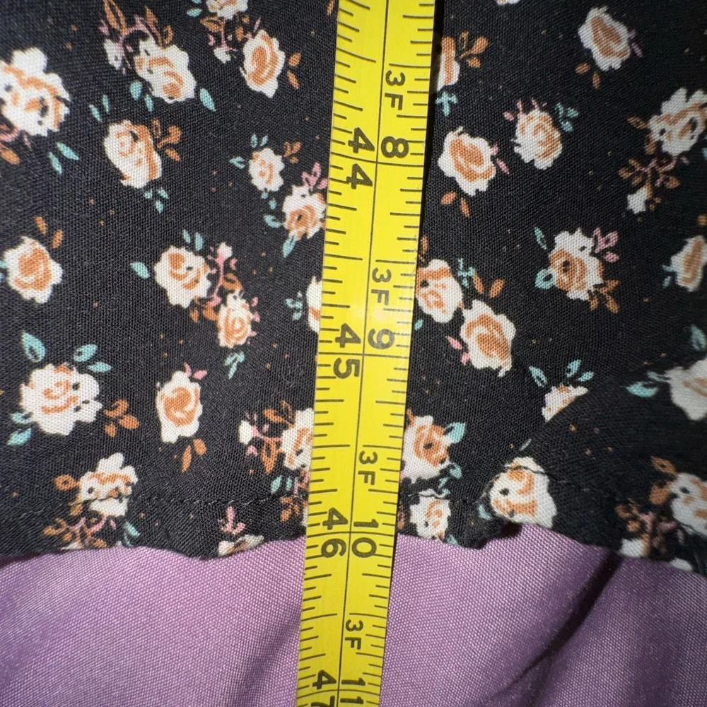 Natural Life Rebecca Midi Dress Black Cream Rose Floral Pockets Boho Sz Large - Picture 7 of 15